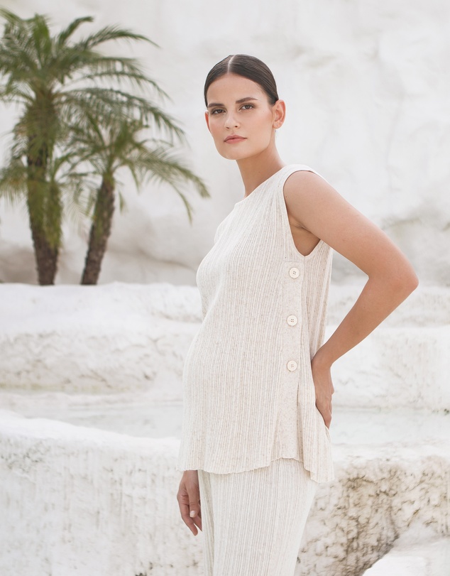 Soon Maternity - Collette Linen Knit Feeding Tank