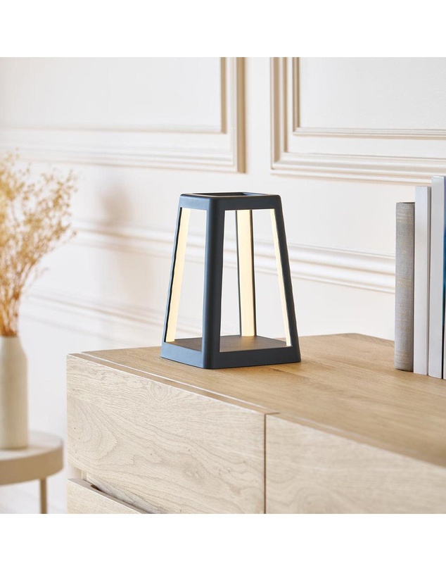 Lexon - Lexon Lantern Portable Lamp With Built-In Wireless Charger - Black