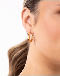 Lovisa - Gold Plated Sterling Silver Flat Edge Hoop Earrings