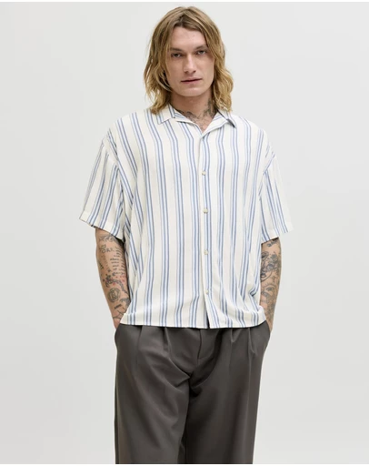 Jack & Jones - JJEJeff Resort Stripe Shirt SS SN