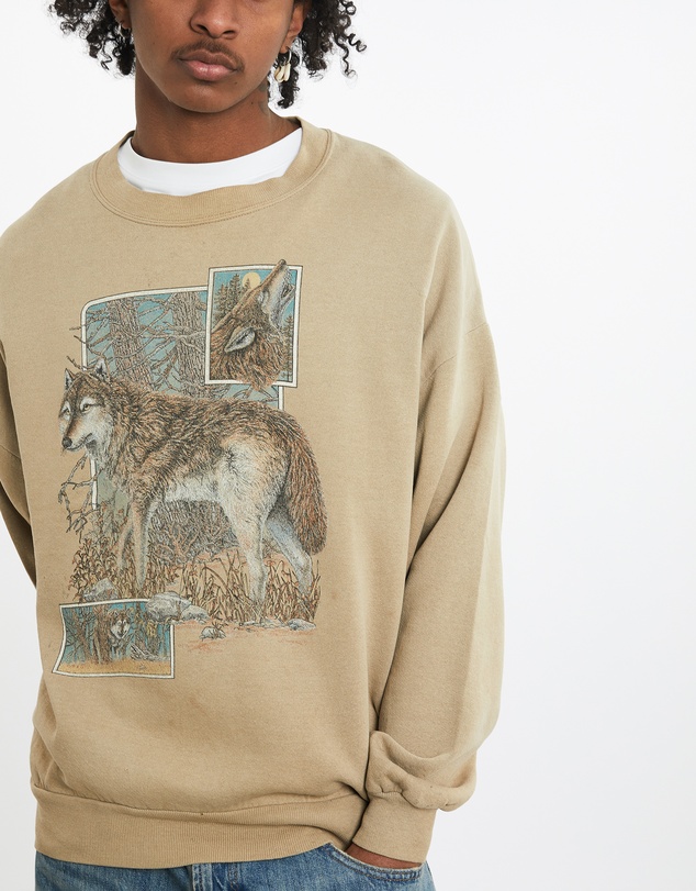 Vintage by The Real Deal - Pre Loved - Vintage Wolf Wildlife Sweatshirt