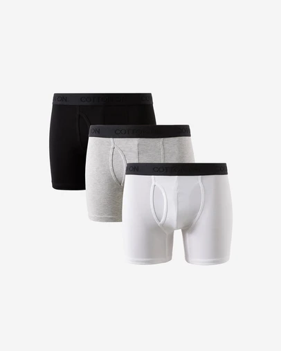 Cotton On - 3 Pack Mens Organic Cotton Boxer Brief