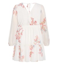 City Chic - Kiki Long Sleeve Print Mini Dress