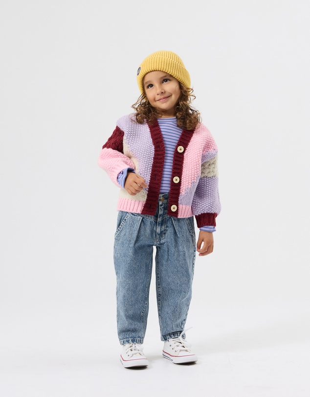 Goldie + Ace - Colour Block Knit Cardigan - Babies-Kids