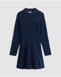 Tommy Hilfiger - Cable Knit Polo Collar Jumper Dress - Teens