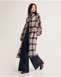 Oxford - Edi Checked Funnel Collar Coat