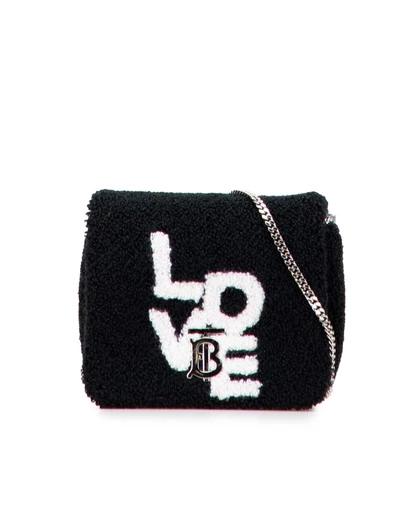 Pre-Loved by Azura Reborn - Pre-Loved burberry Stylish Embellished Boucle Crossbody Bag with Chain Strap