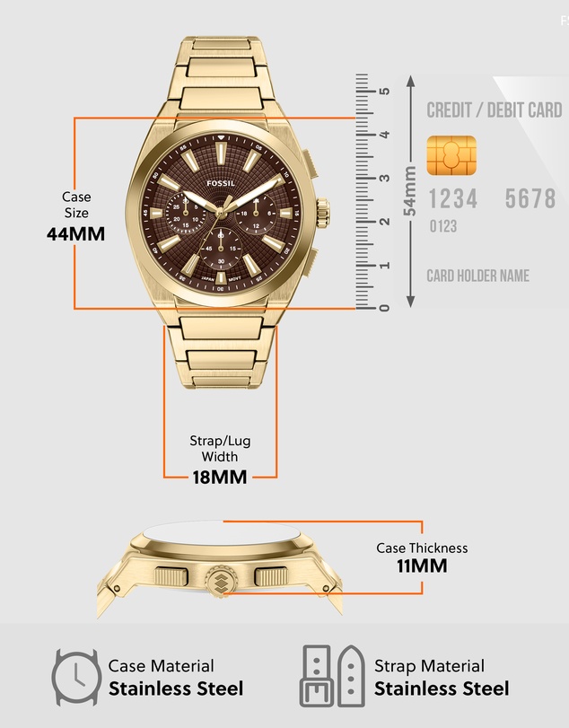 Fossil - Everett Gold Tone Chronograph Watch