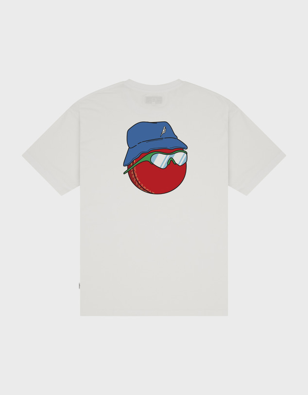 Budgy Smuggler - Lightweight White Tee with Fast Bowlers