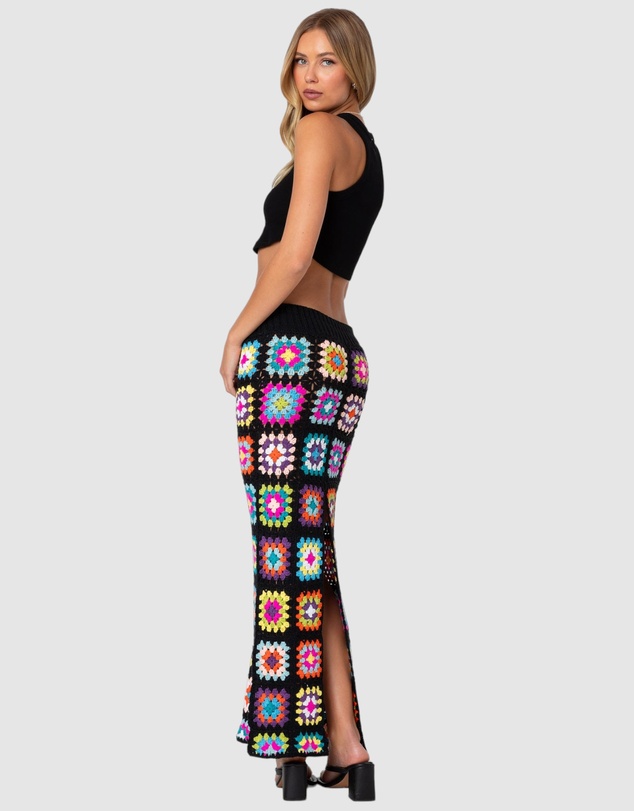 EDIKTED - Patchwork Crochet Maxi Skirt