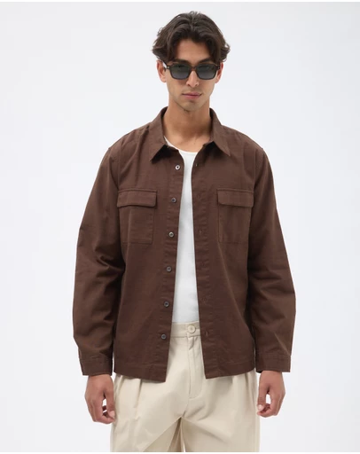 AERE - Utility Pocket Linen Blend Shirt