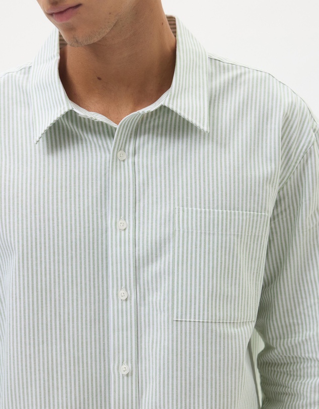 AERE - Boxy Stripe Oxford Shirt