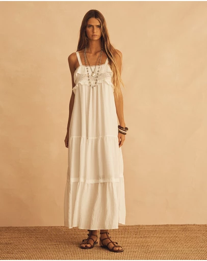 AUR OCEA - Bianca Lace Frill Slip Dress