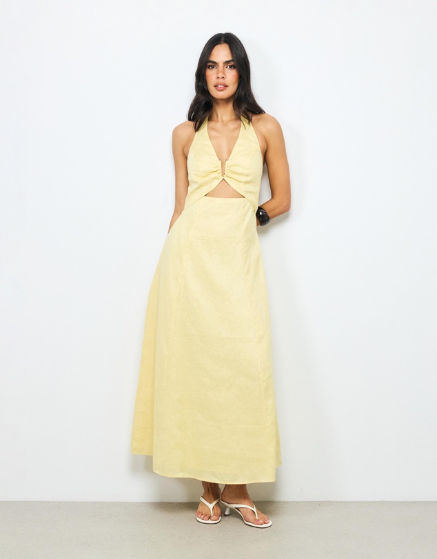 AERE - Vaya Linen Halter Midi Dress