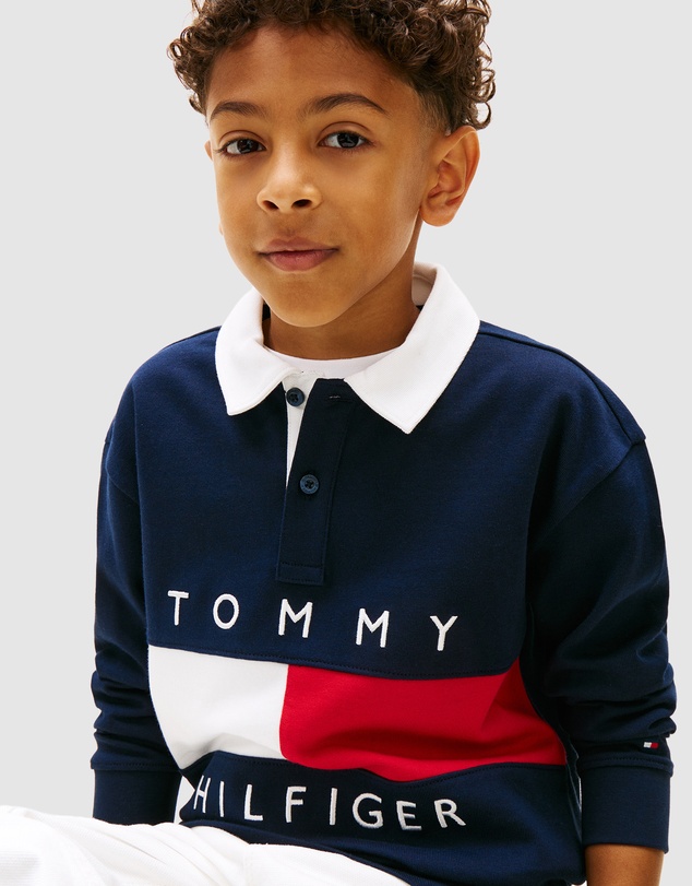 Tommy Hilfiger - Heritage Colour-Blocked Flag LS Polo Shirt - Kids
