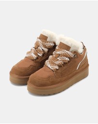 AusWooli Ugg Boots - Hamilton Sheepskin Wool Urban Chic Lace Sneakers