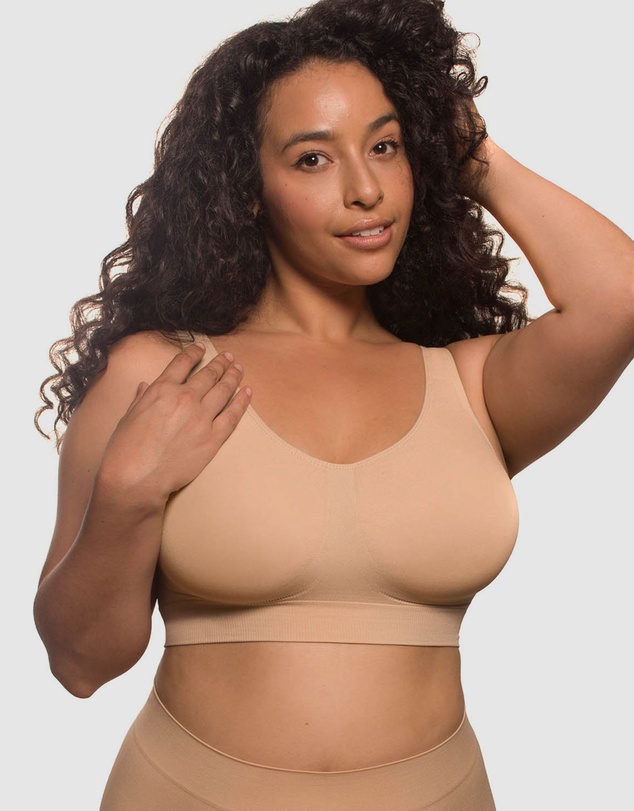 B Free Intimate Apparel - Double Lined Wire Free High Back Crop Bra (C-D-DD-E-F) Cup