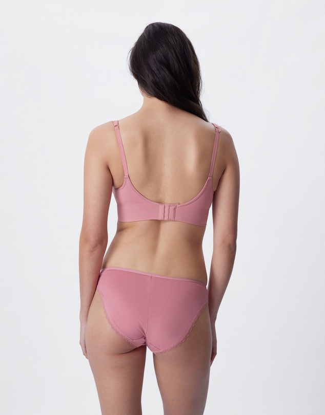 Bras N Things - Base Layers Longline Push Up Wirefree Bra - Rose