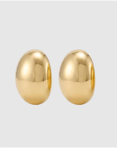 HOUSE OF SLANI - Oval Gold Solene Earrings