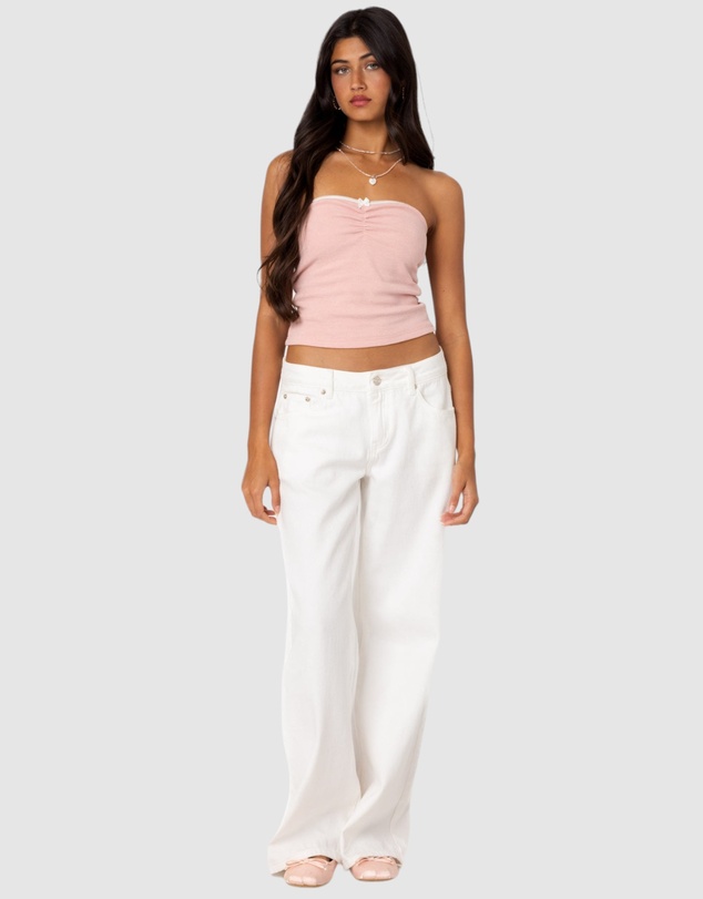 EDIKTED - Kacey Strapless Waffle Top