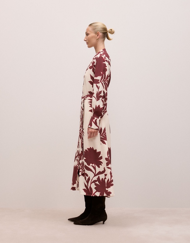 Trenery - Roselle Shirt Dress in Red Mahogany