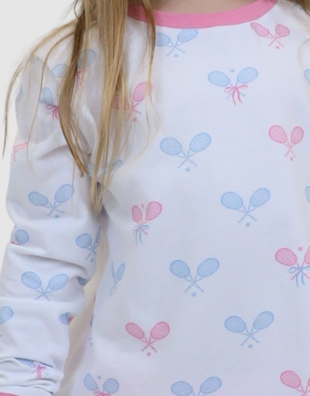 Sant And Abel - Kids Tennis Bows Long PJ Set