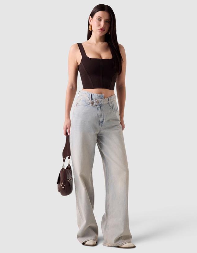 GUESS - High-Rise Gina Wide Leg Jeans