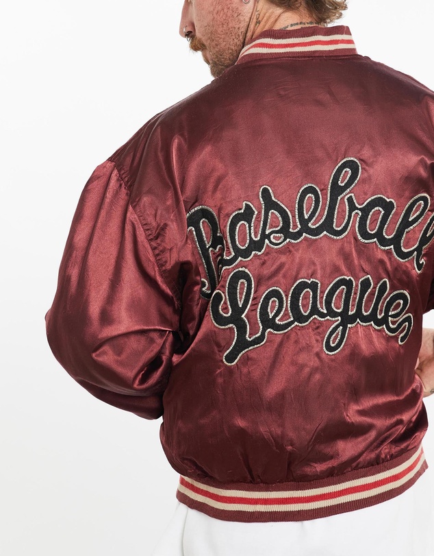Vintage by The Real Deal - Pre Loved - Vintage 90s MLB New York Yankees Baseball League Satin Bomber Jacket