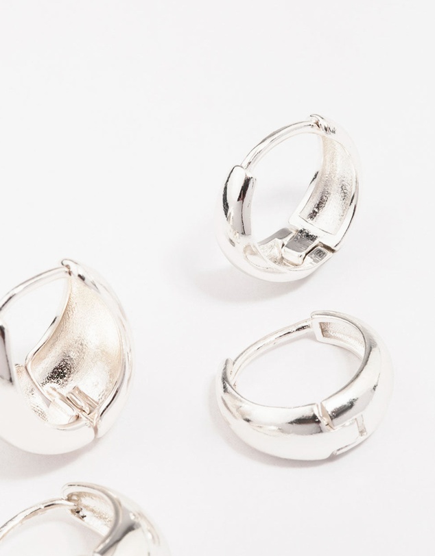 Lovisa - Silver Plated Bubble Huggie Earring Pack