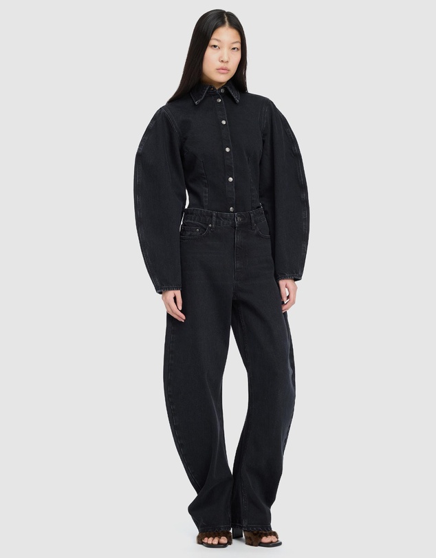 ROTATE - Fitted Denim Shirt