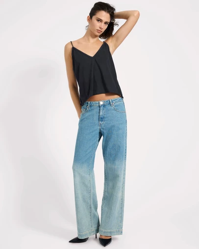 ONE TEASPOON - Low Riders Low Waist Wide Leg Denim Jeans - Texas Blue