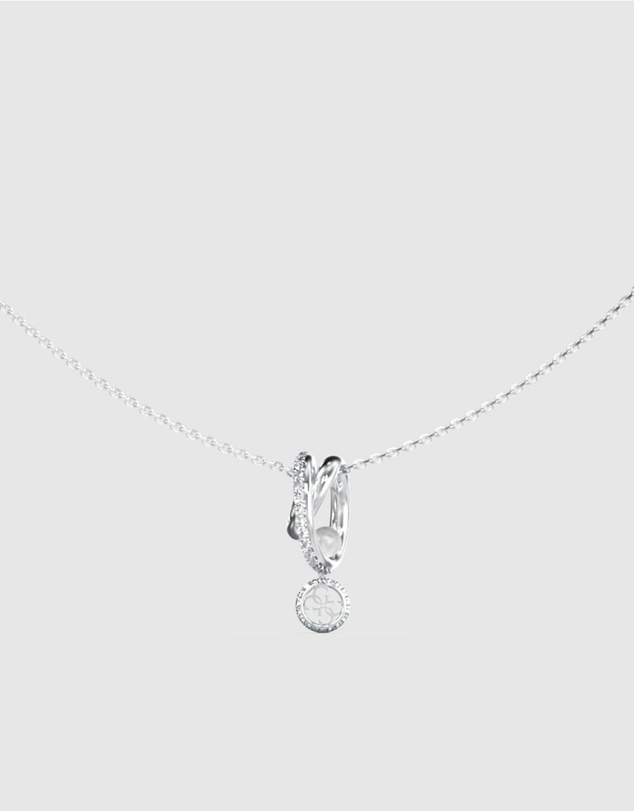 GUESS - Silver-Tone Tiny Pearly Necklace
