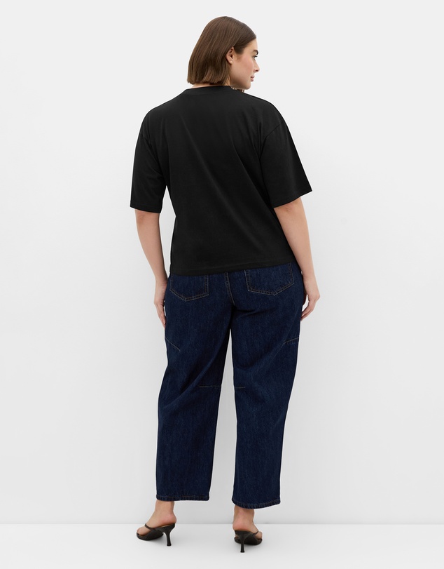 City Chic - Plus size Oversized Crew Neck Tee - black