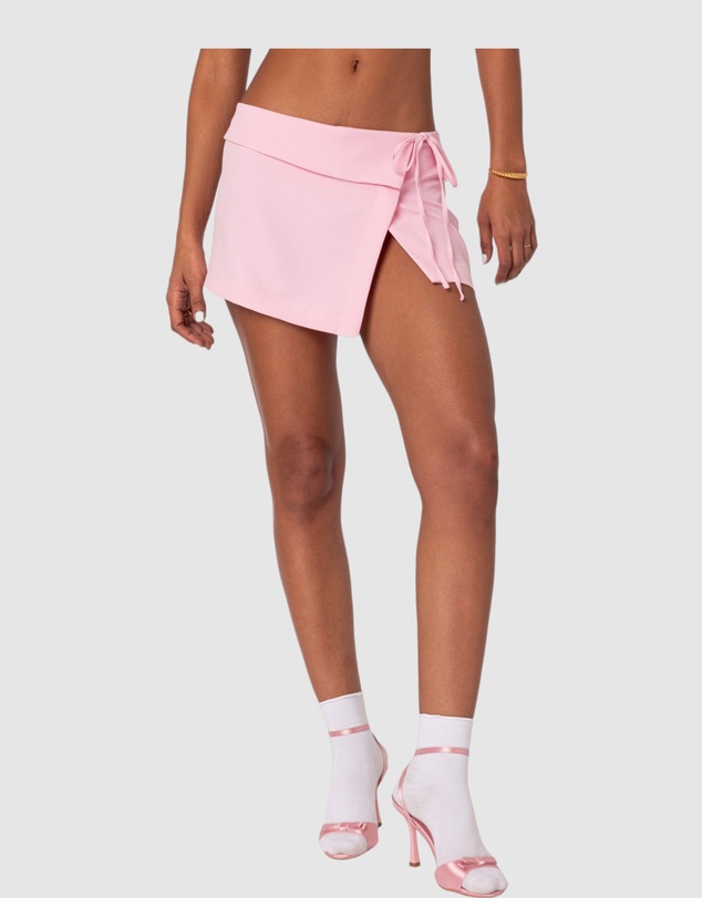 EDIKTED - Selena Asymmetric Wrap Mini Skirt