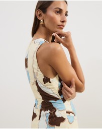 Atmos&Here - Stephanie Linen Blend Wrap Front Midi Dress