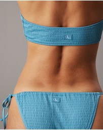 Calvin Klein - CK Monogram Texture Tie Side Bikini Bottoms