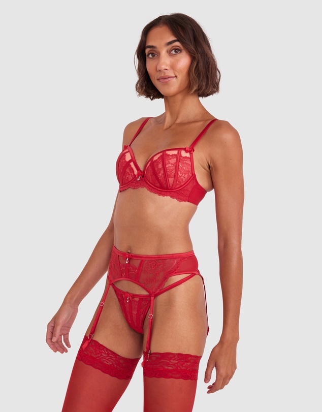 Bras N Things - Bethany Suspender - Red