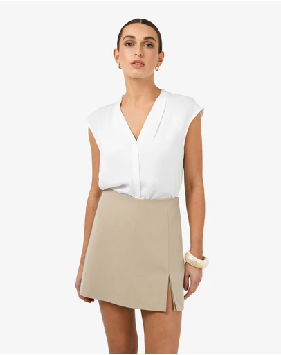 Forcast - Adelaide V-Neck Cap Sleeve Top