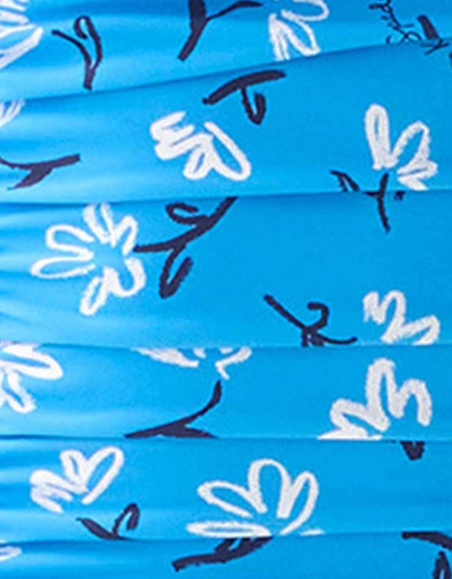 Kate Spade - Sketched Blooms Print Shirred Square Neck Swimsuit