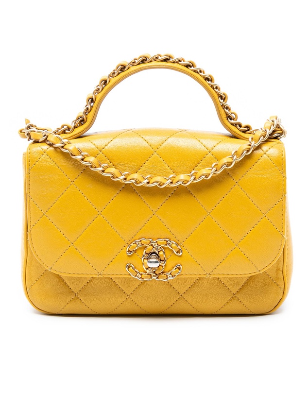 Pre-Loved by Azura Reborn - Pre-Loved Small Quilted Lambskin Chain Infinity Top Handle Bag