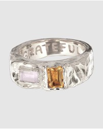 Haze & Glory - ICONIC EXCLUSIVE - Ring Signet Quartz Citrine Gemstone 925 Sterling Silver