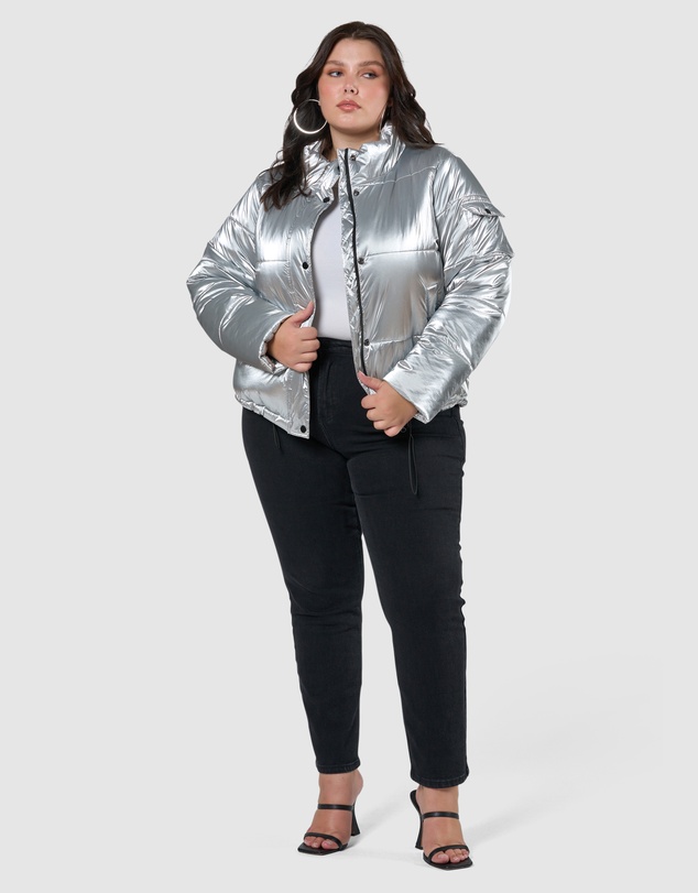 Sunday In The City - Superfly Silver Puffa Jacket