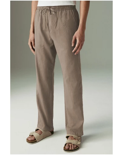 NEXT - Linen Cotton Elasticated Drawstring Trousers Relaxed Fit