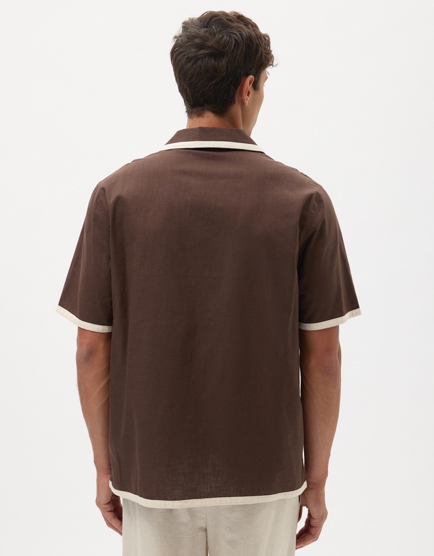 AERE - Linen Blend Contrast Shirt