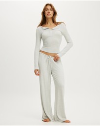 Cotton On Body - Super Soft Boat Neck Henley Long Sleeve Top