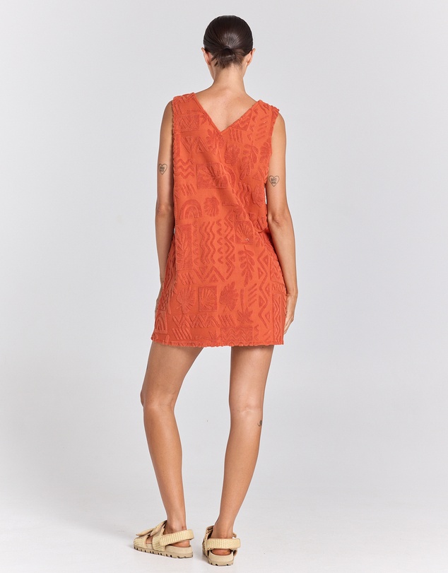 Poolside Paradiso - Mai Tai V Tunic Towelling Dress - Sienna