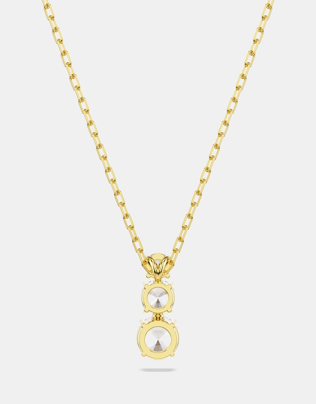 Swarovski - Stilla Attract Pendant, Round Cut, White, Gold-tone-Plated