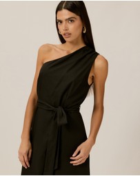 Tussah - Olive One Shoulder Midi Dress