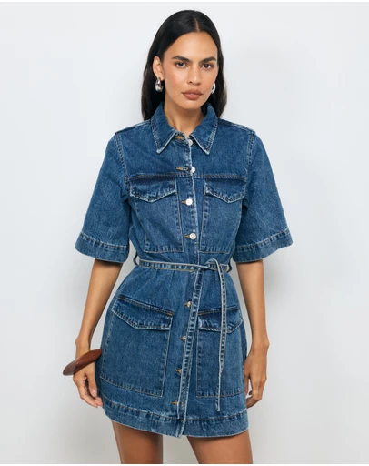 AERE - Rowena Denim Shirt Dress
