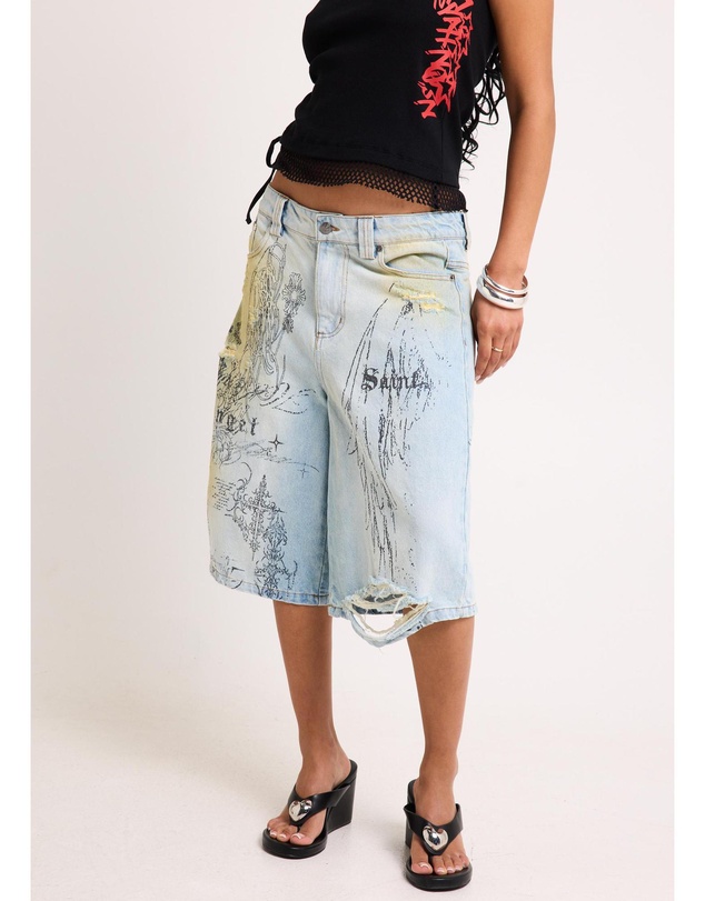 Neon Hart - Florence Printed Jorts